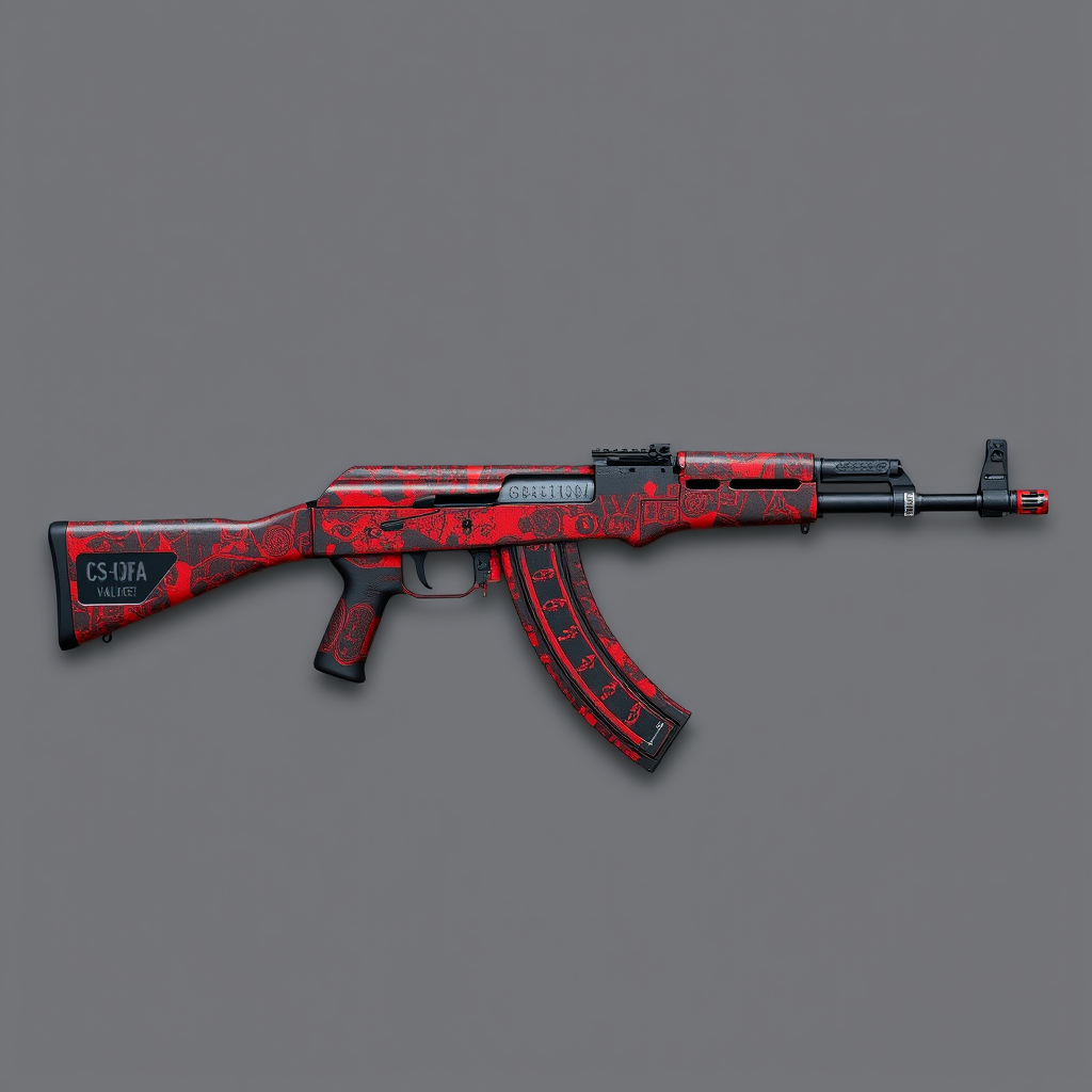 AK-47 Redline CS2 skin with red and black design pattern showing detailed weapon texture and market value indicators