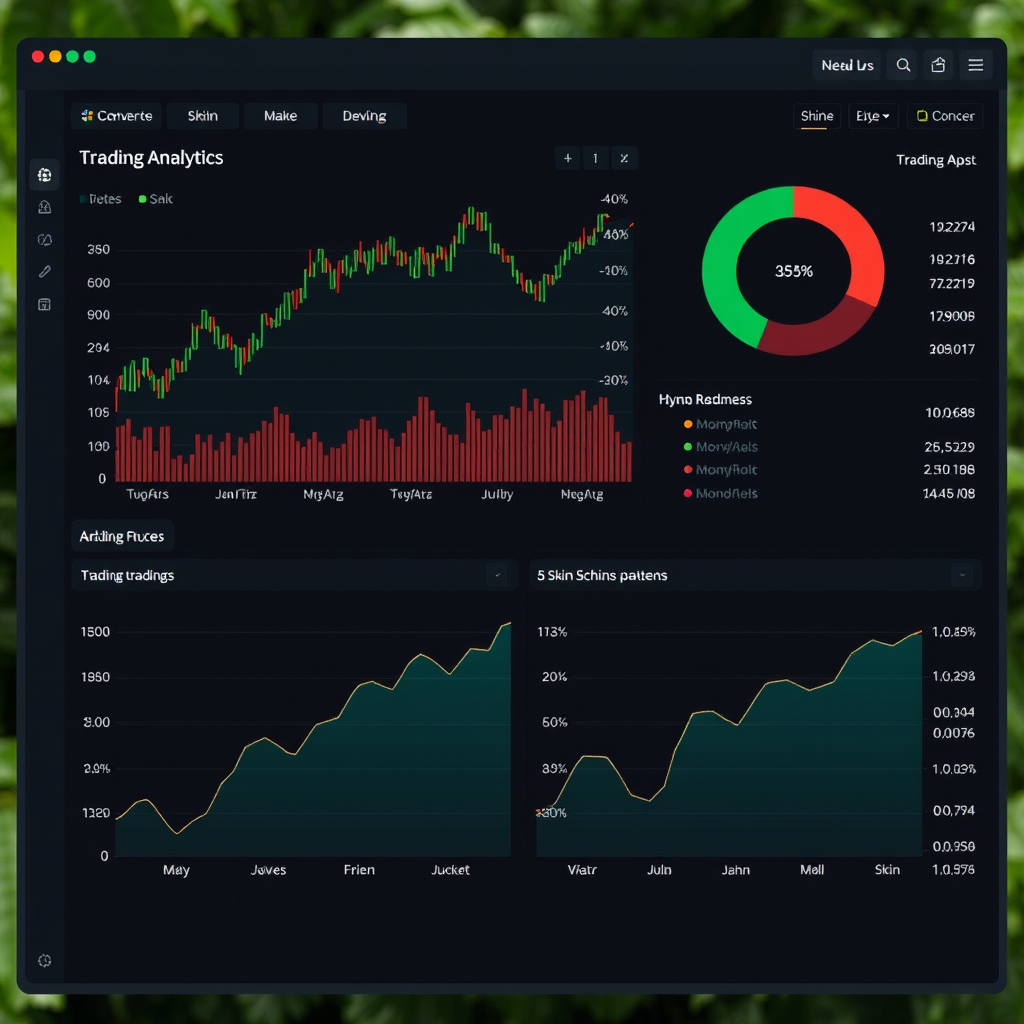 Trading analytics dashboard showing CS2 skin transaction patterns with graphs and data visualization