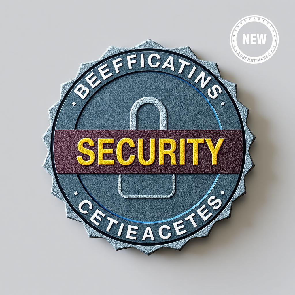 Professional security certification badge for CS2 skin trading verification service with trust indicators and quality assurance symbols